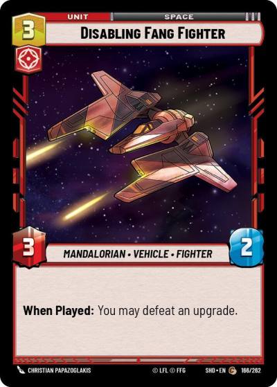 Disabling Fang Fighter 166/262 Shadows of the Galaxy Star Wars card