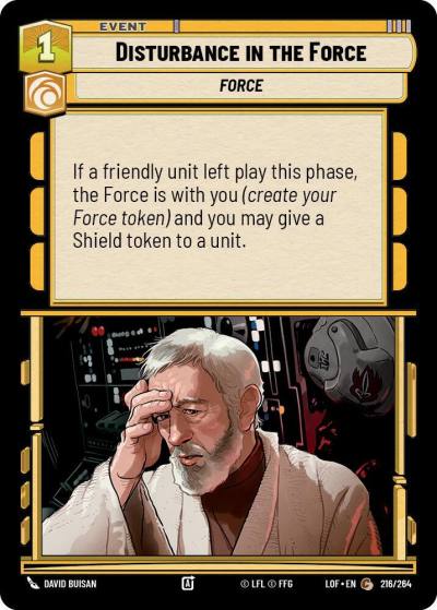 Disturbance in the Force 216/264 Legends of the Force Star Wars card