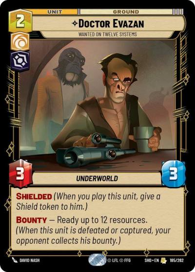 Doctor Evazan - Wanted on Twelve Systems 185/262 Shadows of the Galaxy Star Wars card