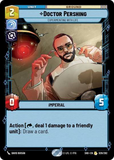 Doctor Pershing - Experimenting With Life 028/262 Shadows of the Galaxy Star Wars card