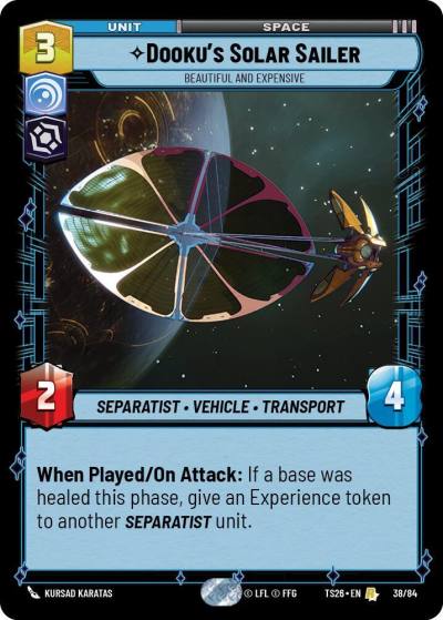 Dooku's Solar Sailer - Beautiful and Expensive 38/84 Twin Suns Star Wars card