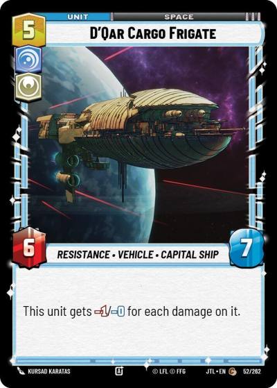D'Qar Cargo Frigate 052/252 Jump to Lightspeed Star Wars card