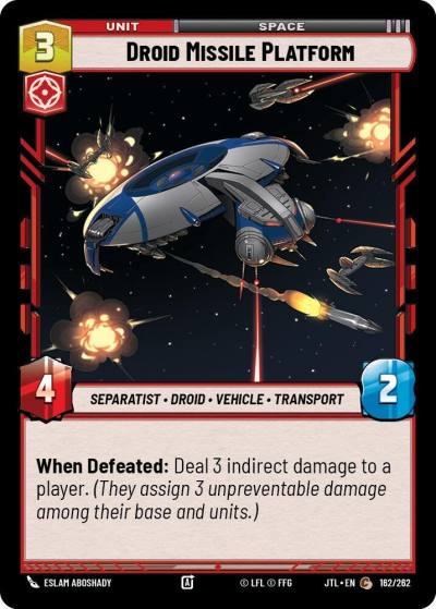 Droid Missile Platform 162/262 Jump to Lightspeed Star Wars card