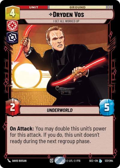 Dryden Vos - I Get All Worked Up 137/264 Secrets of Power Star Wars card