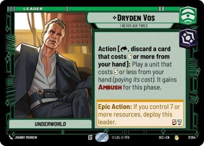 Dryden Vos - I Never Ask Twice 7/264 Secrets of Power Star Wars card