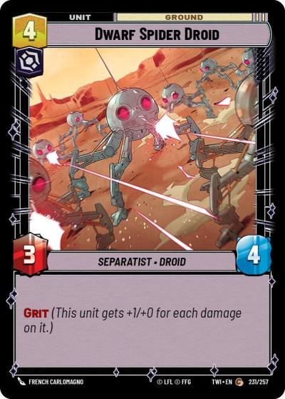 Dwarf Spider Droid 231/257 Twilight of the Republic Star Wars card