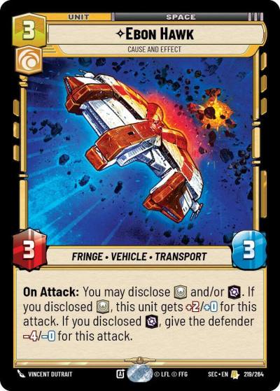 Ebon Hawk - Cause and Effect 219/264 Secrets of Power Star Wars card