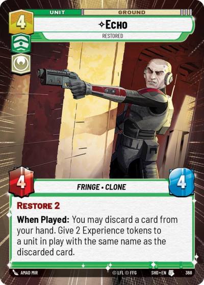 Echo - Restored (Hyperspace) 368 Shadows of the Galaxy Star Wars card