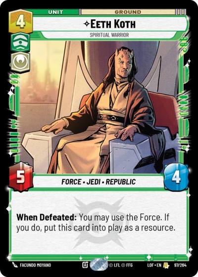 Eeth Koth - Spiritual Warrior 097/264 Legends of the Force Star Wars card