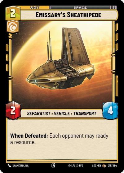 Emissary's Sheathipede 215/264 Secrets of Power Star Wars card