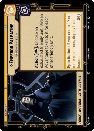 Emperor Palpatine - According to My Design 15/264 Ashes of the Empire Star Wars card