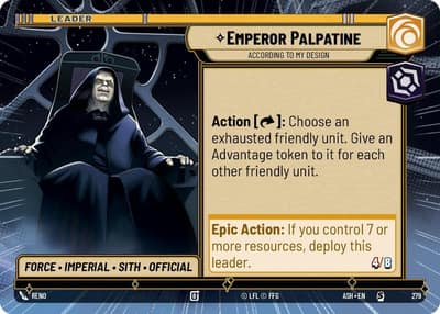 Emperor Palpatine - According to My Design (Hyperspace) 279 Ashes of the Empire Star Wars card