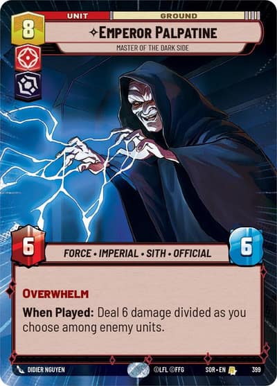 Emperor Palpatine - Master of the Dark Side (Hyperspace) 399 Spark of Rebellion Star Wars card