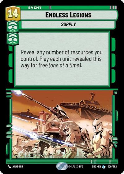 Endless Legions 109/262 Shadows of the Galaxy Star Wars card