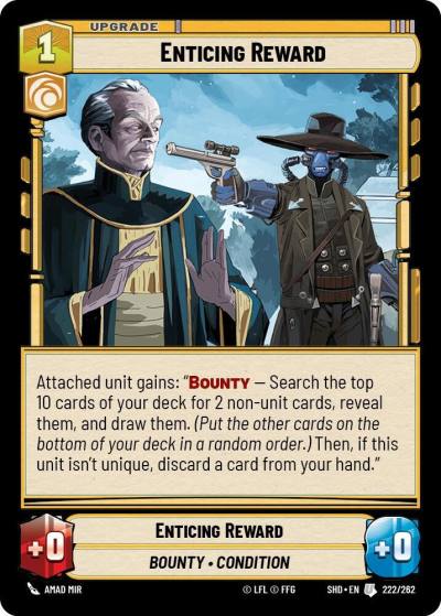 Enticing Reward 222/262 Shadows of the Galaxy Star Wars card