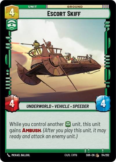 Escort Skiff 114/252 Spark of Rebellion Star Wars card