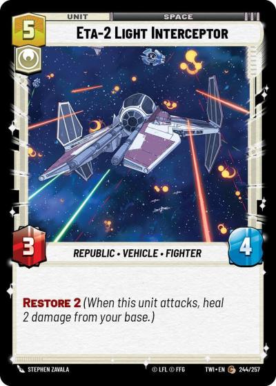 ETA-2 Light Interceptor 244/257 Twilight of the Republic Star Wars card