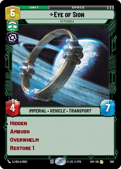 Eye of Sion - To Peridea (Foil) 590 Legends of the Force Star Wars card