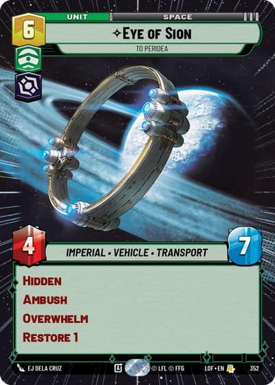 Eye of Sion - To Peridea (Hyperspace) 352 Legends of the Force Star Wars card