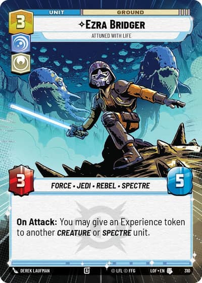 Ezra Bridger - Attuned With Life (Hyperspace) 310 Legends of the Force Star Wars card
