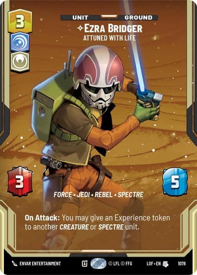 Ezra Bridger - Attuned With Life (Prestige Foil) 1078 Legends of the Force Star Wars card