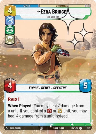 Ezra Bridger - Spectre Six (Hyperspace Foil) 537 A Lawless Time Star Wars card