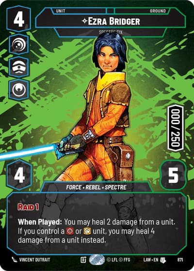 Ezra Bridger - Spectre Six (Serialized) 871 A Lawless Time Star Wars card