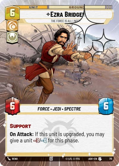 Ezra Bridger - The Force is All I Need (Hyperspace Foil) 711 Ashes of the Empire Star Wars card