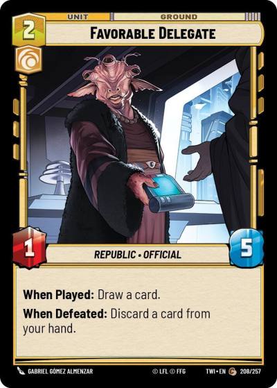Favorable Delegate 208/257 Twilight of the Republic Star Wars card
