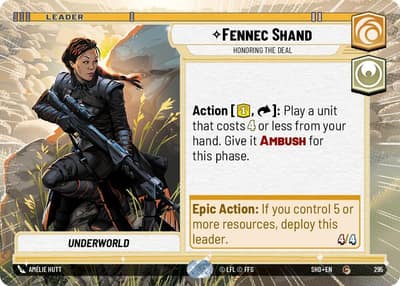Fennec Shand - Honoring the Deal (Hyperspace) 295 Shadows of the Galaxy Star Wars card