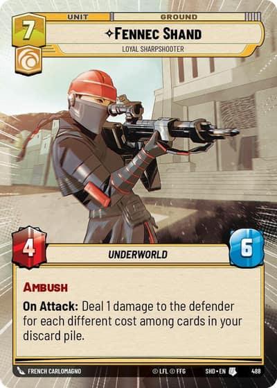 Fennec Shand - Loyal Sharpshooter (Hyperspace) 488 Shadows of the Galaxy Star Wars card