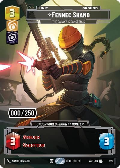 Fennec Shand - The Galaxy Is Dangerous (Serialized) 922 Ashes of the Empire Star Wars card