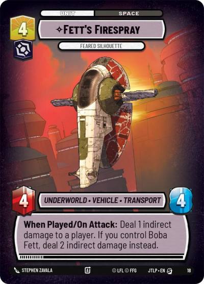 Fett's Firespray - Feared Silhouette 18 Jump to Lightspeed - Weekly Play Promos Star Wars card