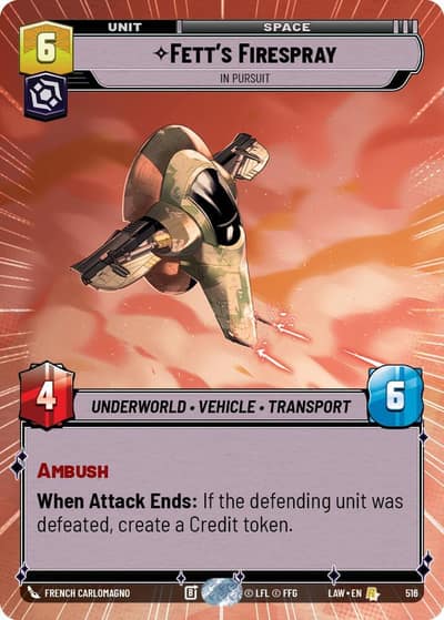 Fett's Firespray - In Pursuit (Hyperspace) 516 A Lawless Time Star Wars card