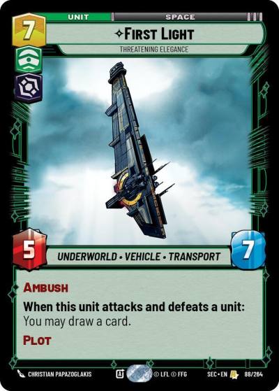First Light - Threatening Elegance 88/264 Secrets of Power Star Wars card