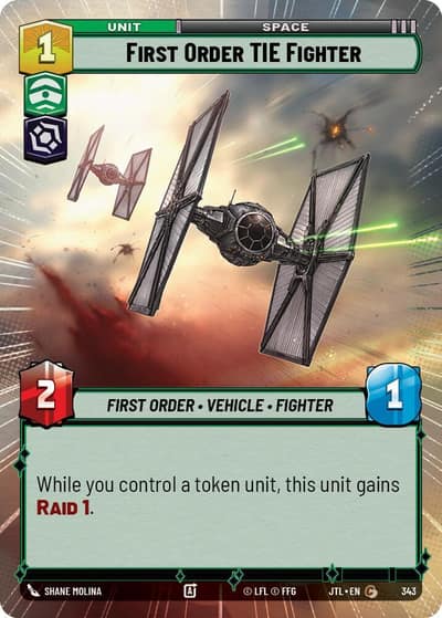 First Order TIE Fighter (Hyperspace) 343 Jump to Lightspeed Star Wars card