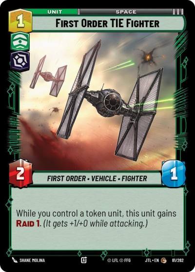 First Order TIE Fighter 081/262 Jump to Lightspeed Star Wars card