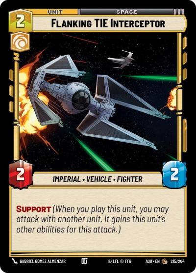 Flanking TIE Interceptor 215/264 Ashes of the Empire Star Wars card