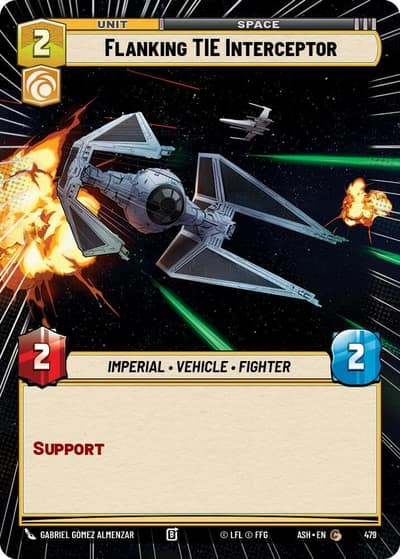 Flanking TIE Interceptor (Hyperspace) 479 Ashes of the Empire Star Wars card