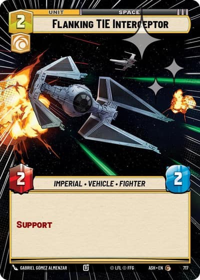 Flanking TIE Interceptor (Hyperspace Foil) 717 Ashes of the Empire Star Wars card