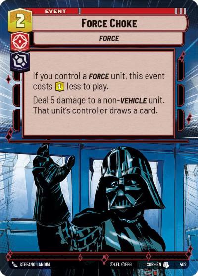 Force Choke (Hyperspace) 402 Spark of Rebellion Star Wars card