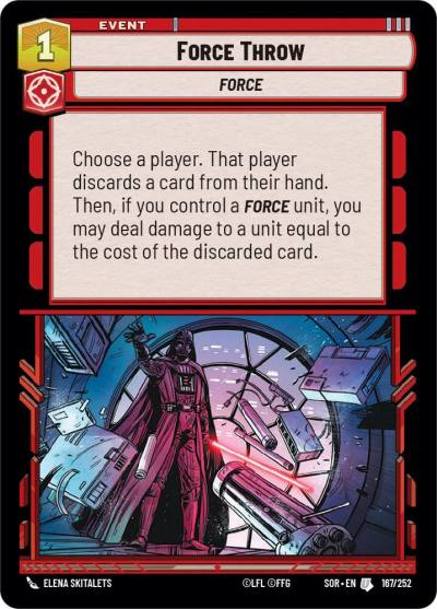 Force Throw 167/252 Spark of Rebellion Star Wars card