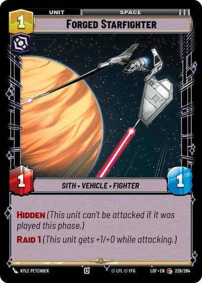 Forged Starfighter 228/264 Legends of the Force Star Wars card
