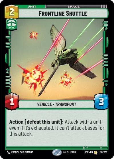 Frontline Shuttle 110/252 Spark of Rebellion Star Wars card