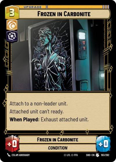 Frozen in Carbonite 193/262 Shadows of the Galaxy Star Wars card