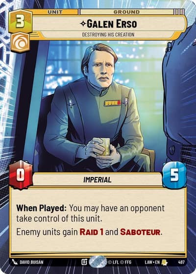 Galen Erso - Destroying His Creation (Hyperspace) 497 A Lawless Time Star Wars card