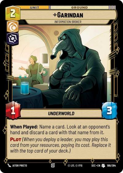 Garindan - Information Broker 186/264 Secrets of Power Star Wars card
