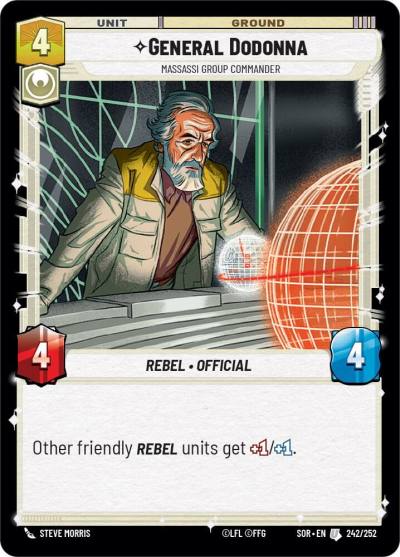 General Dodonna - Massassi Group Commander 242/252 Spark of Rebellion Star Wars card