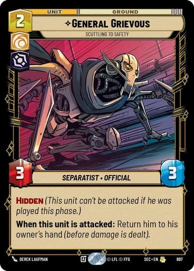 General Grievous - Scuttling to Safety (Foil) 697 Secrets of Power Star Wars card