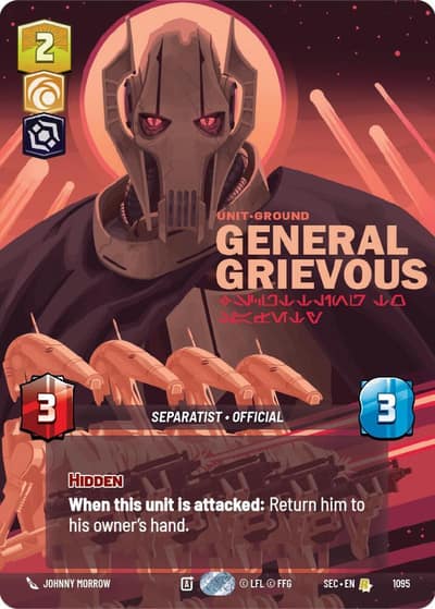 General Grievous - Scuttling to Safety (Prestige Foil) 1095 Secrets of Power Star Wars Unlimited card